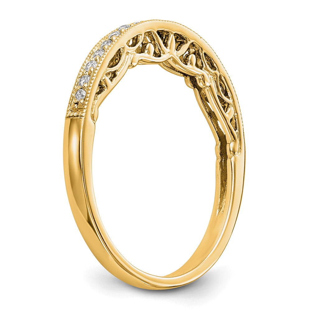 14K Gelbgold Ehering mit echten Diamanten