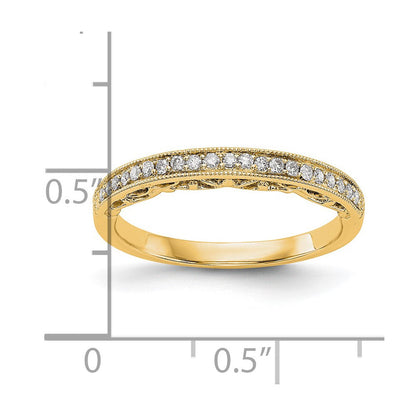 14K Gelbgold Ehering mit echten Diamanten