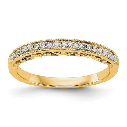 14K Gelbgold Ehering mit echten Diamanten