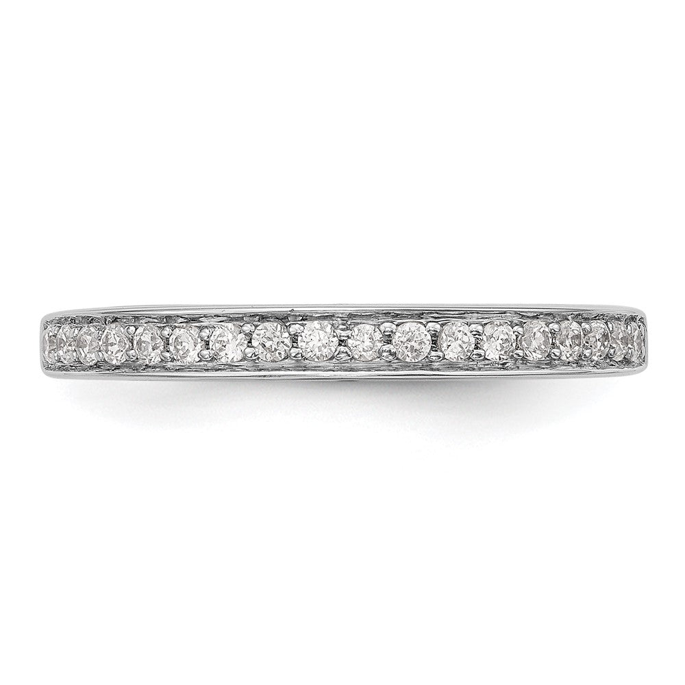 14K Weißgold Ehering mit natürlichen Diamanten 0,18 ct