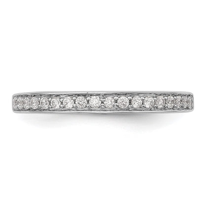 14K Weißgold Ehering mit natürlichen Diamanten 0,18 ct