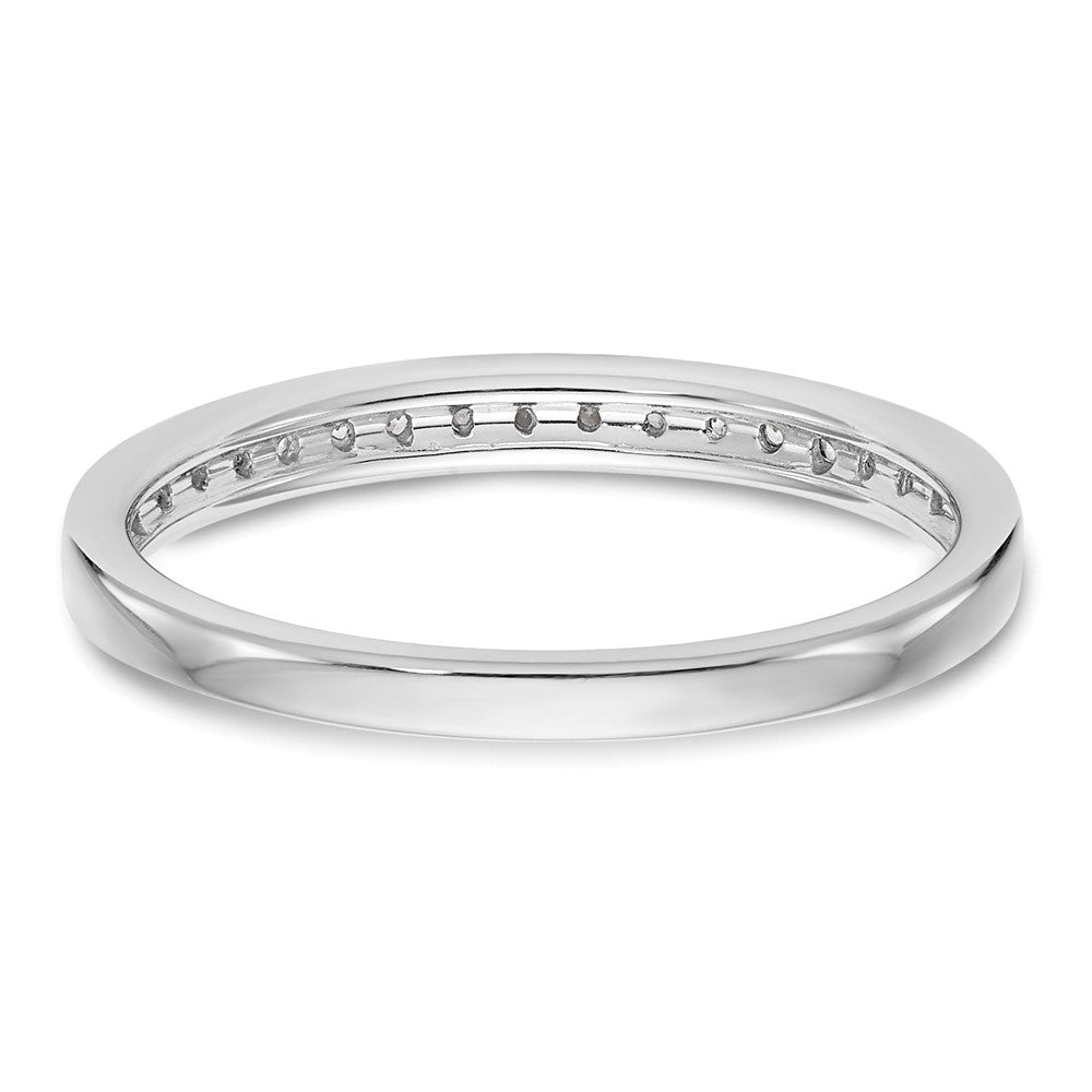 14K Weißgold Ehering mit natürlichen Diamanten 0,18 ct