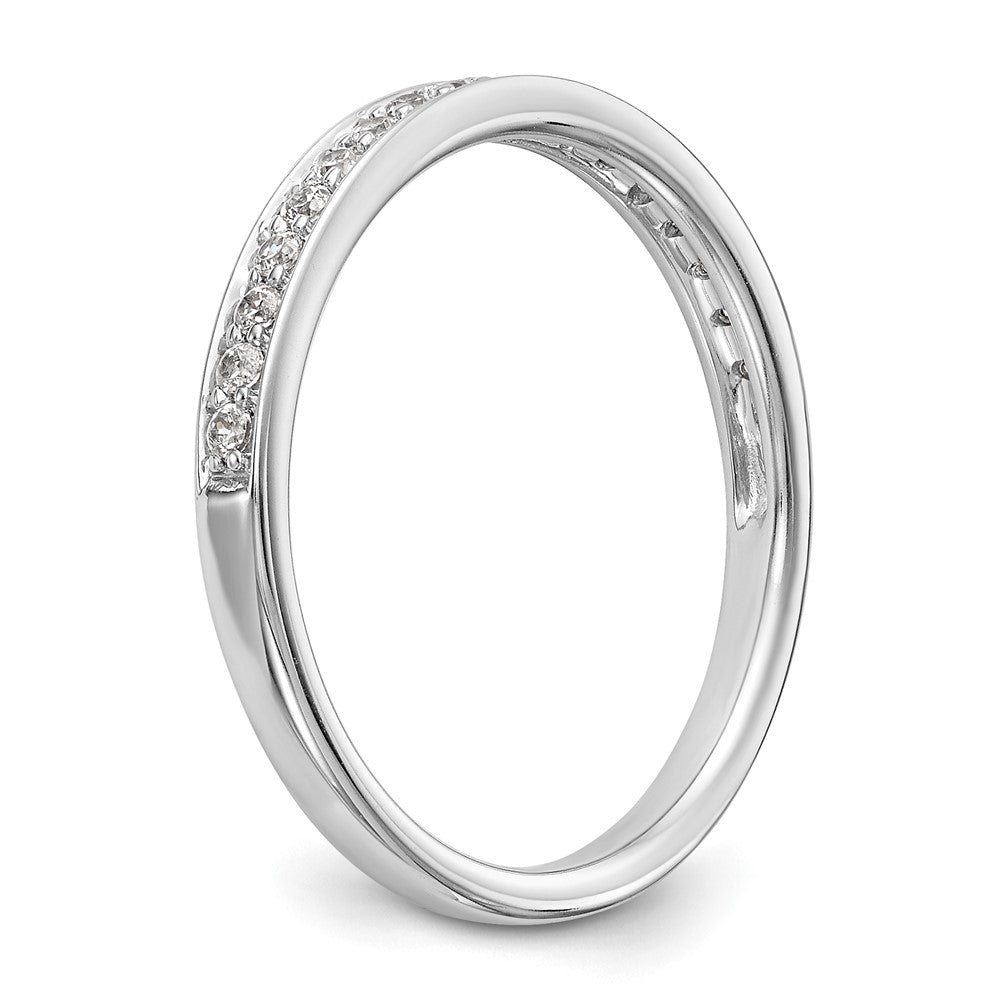 14K Weißgold Ehering mit natürlichen Diamanten 0,18 ct