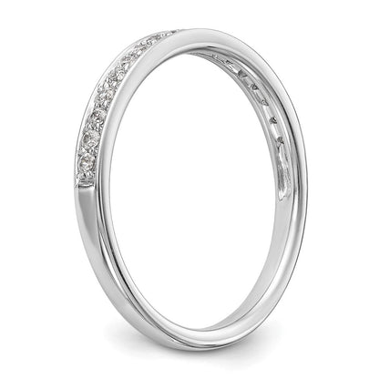 14K Weißgold Ehering mit natürlichen Diamanten 0,18 ct