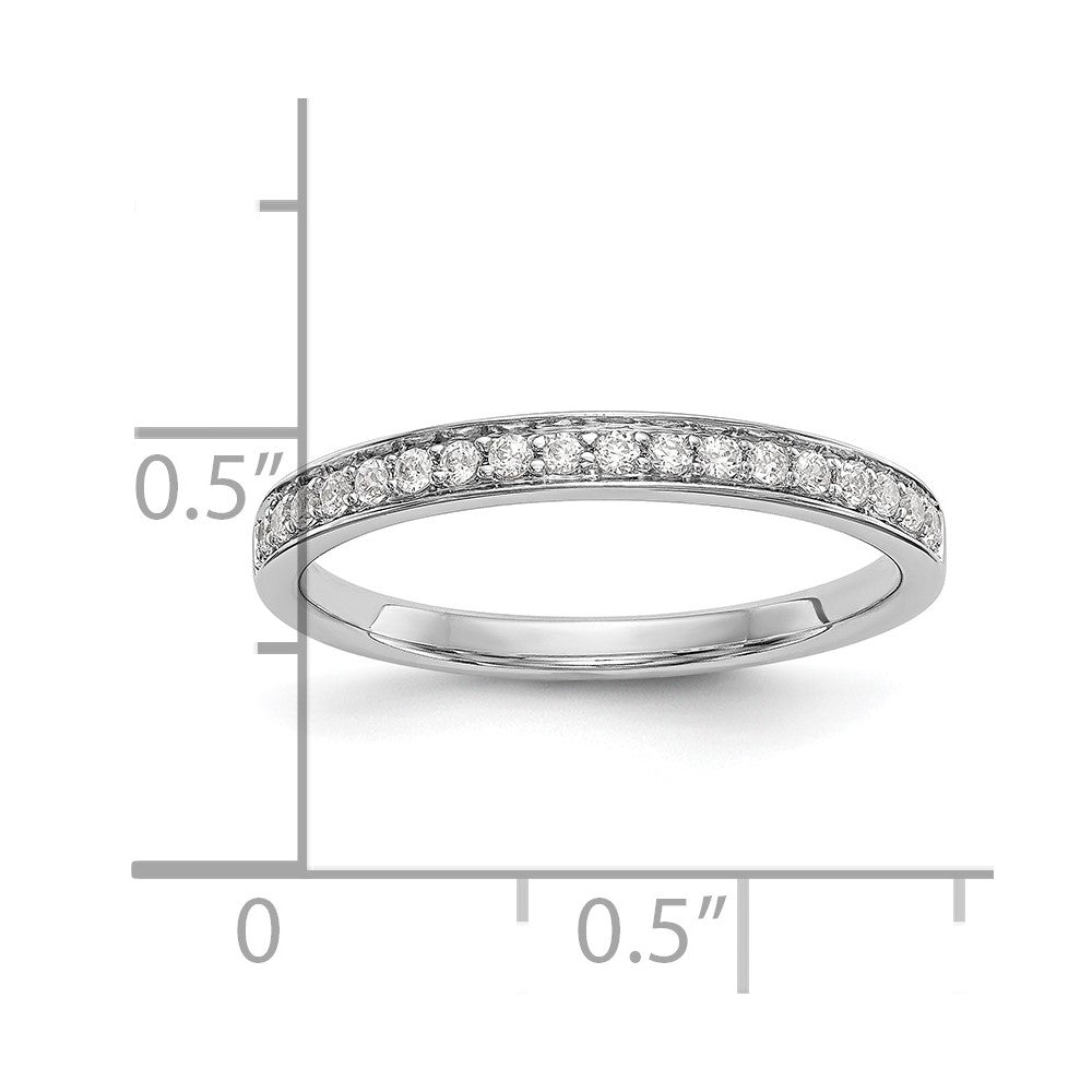 14K Weißgold Ehering mit natürlichen Diamanten 0,18 ct