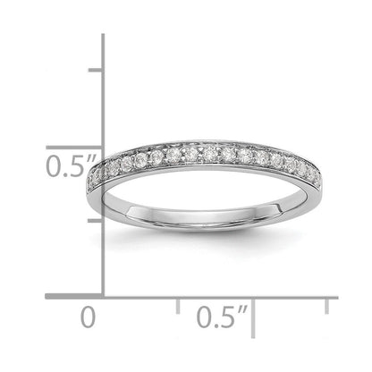 14K Weißgold Ehering mit natürlichen Diamanten 0,18 ct