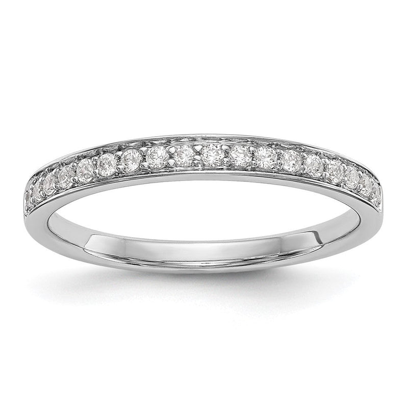 14K Weißgold Ehering mit natürlichen Diamanten 0,18 ct