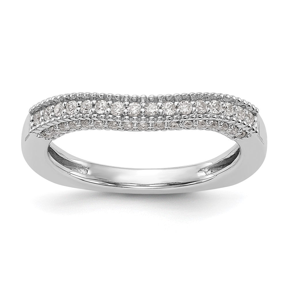 585 Weißgold Ehering mit natürlichen Diamanten