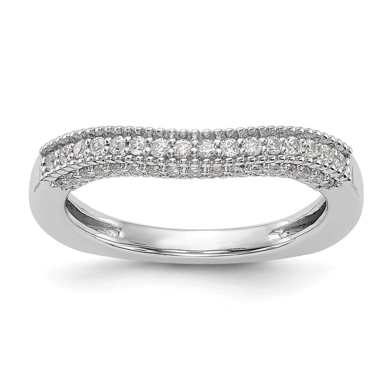 585 Weißgold Ehering mit natürlichen Diamanten