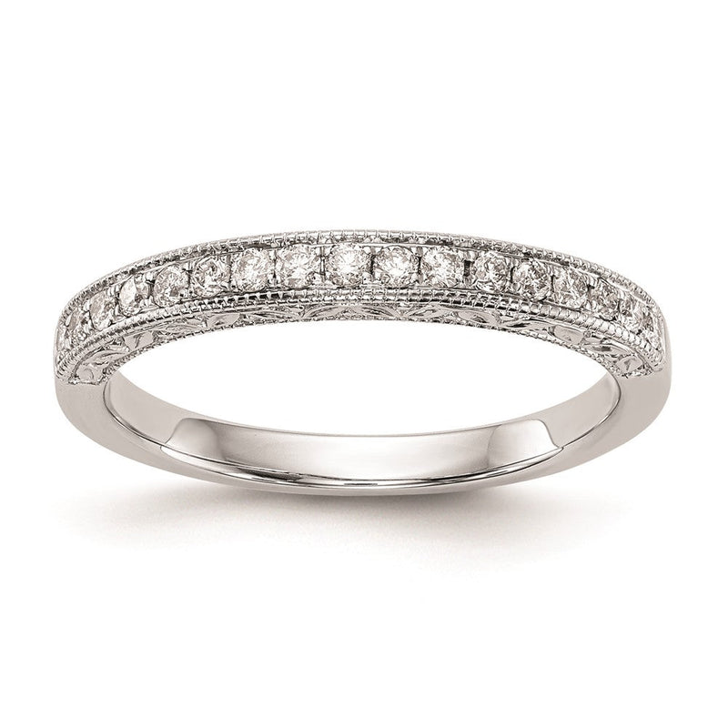 14K Weißgold Ehering mit natürlichen Diamanten