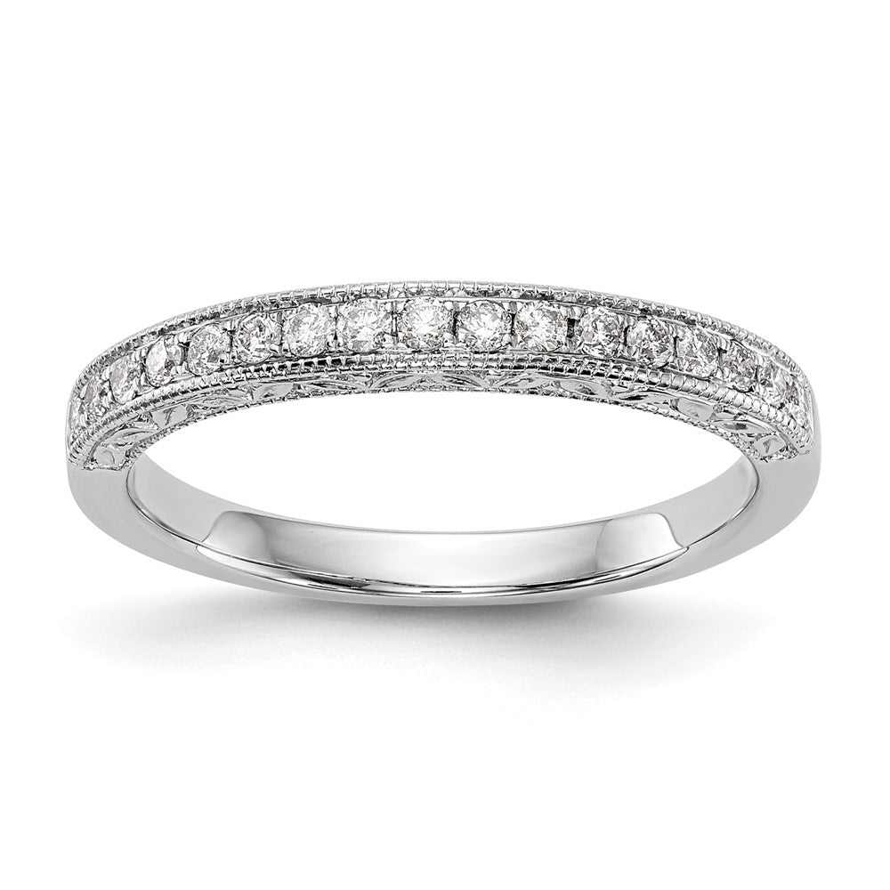 14K Weißgold Ehering mit Laborgezüchteten Diamanten VS/SI FGH