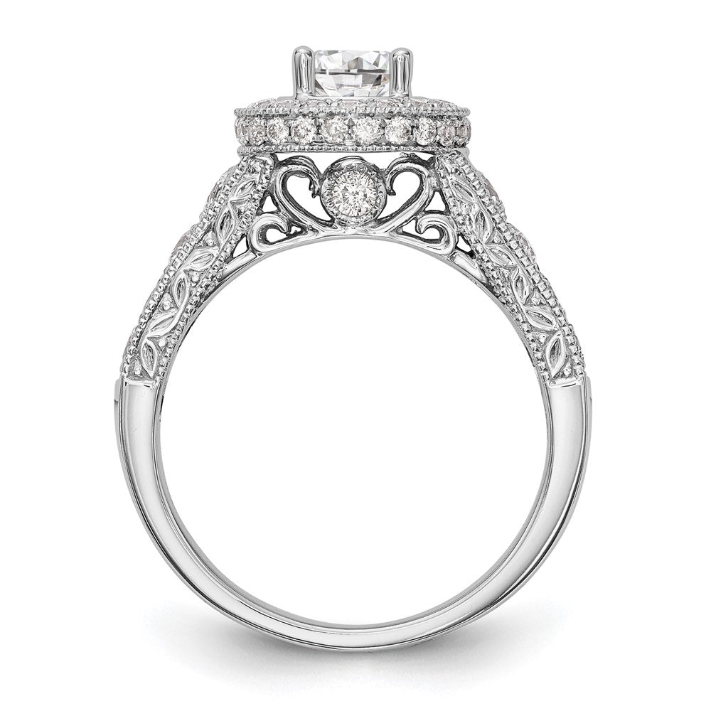 14K Weißgold Verlobungsring mit 0,75 ct. im Labor gezüchteten Diamanten, VS/SI+ G+, 0,75 ct. Mittelstein rund