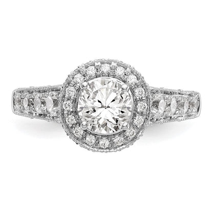 14K Weißgold Verlobungsring mit 0,75 ct. im Labor gezüchteten Diamanten, VS/SI+ G+, 0,75 ct. Mittelstein rund