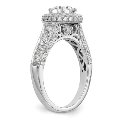 14K Weißgold Verlobungsring mit 0,75 ct. im Labor gezüchteten Diamanten, VS/SI+ G+, 0,75 ct. Mittelstein rund
