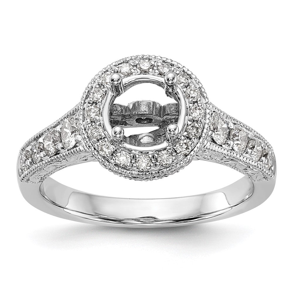 14K Weißgold Verlobungsring mit 0,75 ct. im Labor gezüchteten Diamanten, VS/SI+ G+, 0,75 ct. Mittelstein rund