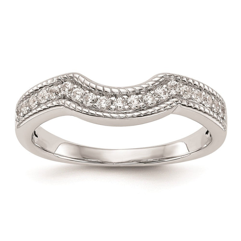 14K Weißgold Ehering mit natürlichen Diamanten
