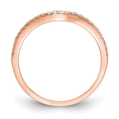 14K Roségold Ehering mit echten Diamanten