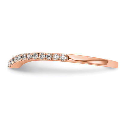 14K Roségold Ehering mit echten Diamanten