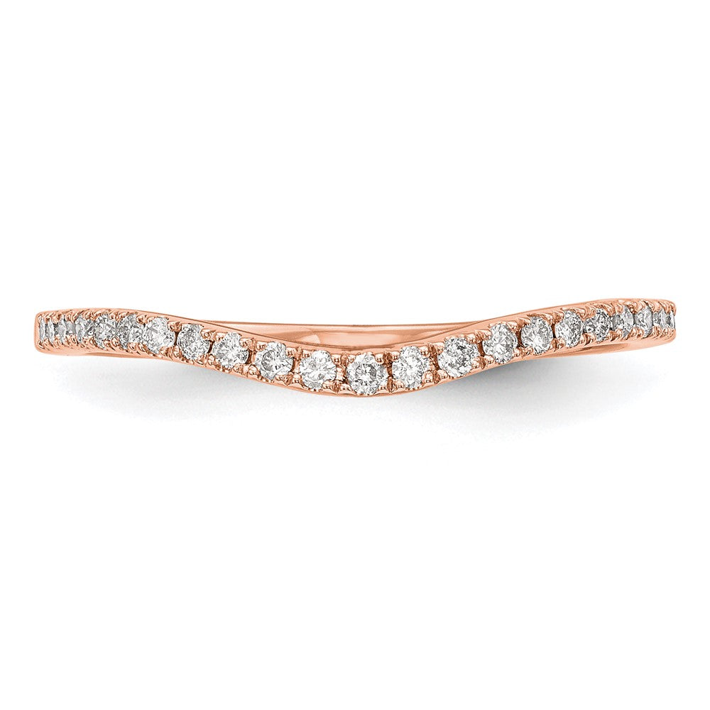 14K Roségold Ehering mit echten Diamanten
