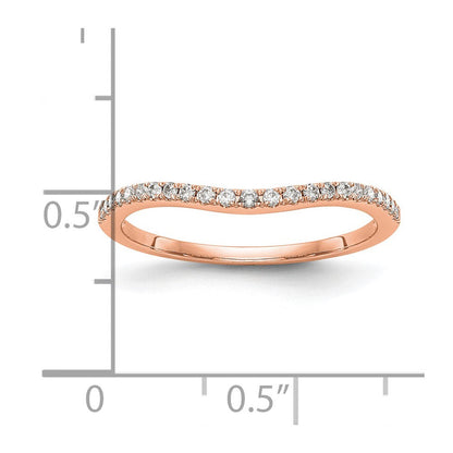14K Roségold Ehering mit echten Diamanten