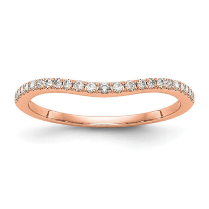 14K Roségold Ehering mit echten Diamanten