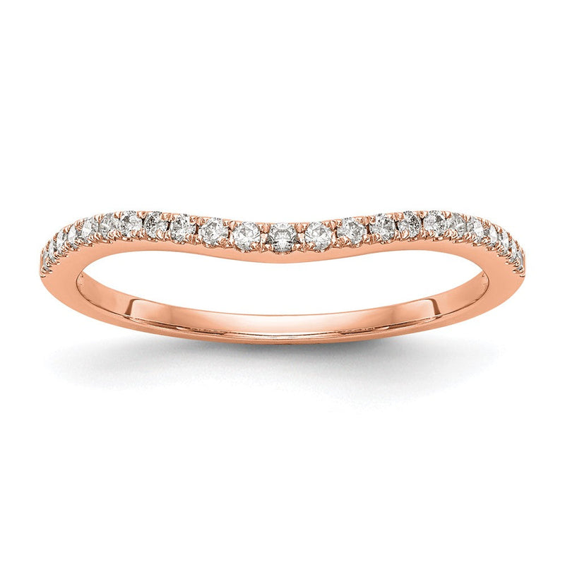14K Roségold Ehering mit echten Diamanten