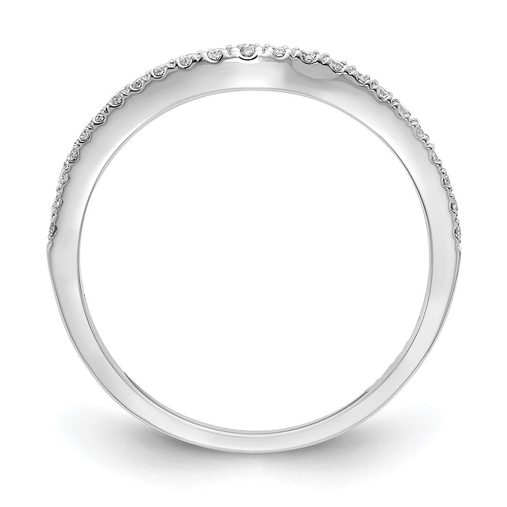 14K Weißgold Ehering mit echten Diamanten
