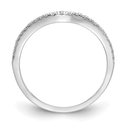 14K Weißgold Ehering mit echten Diamanten
