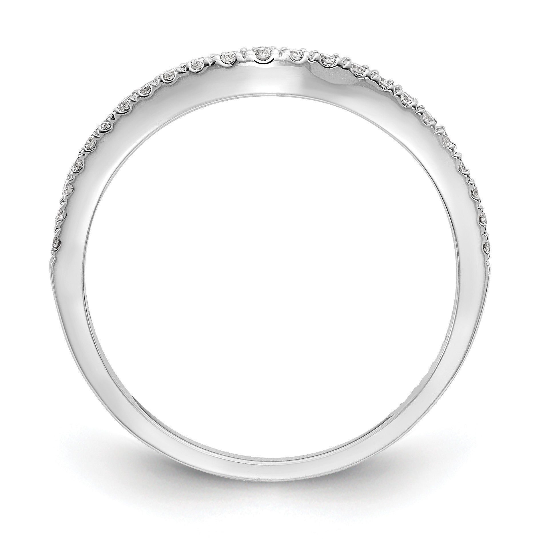 14K Weißgold Ehering mit echten Diamanten