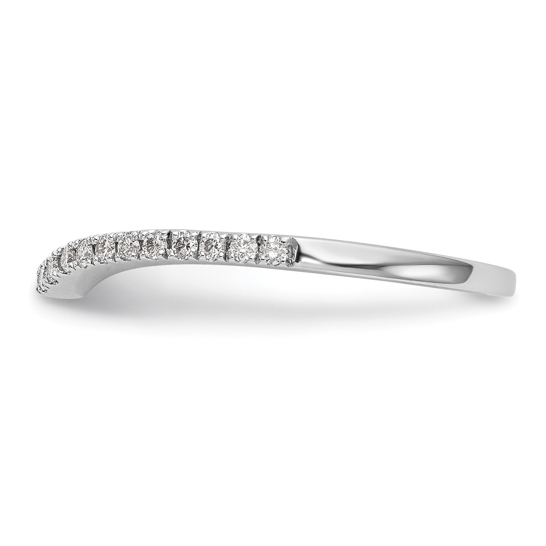 14K Weißgold Ehering mit echten Diamanten