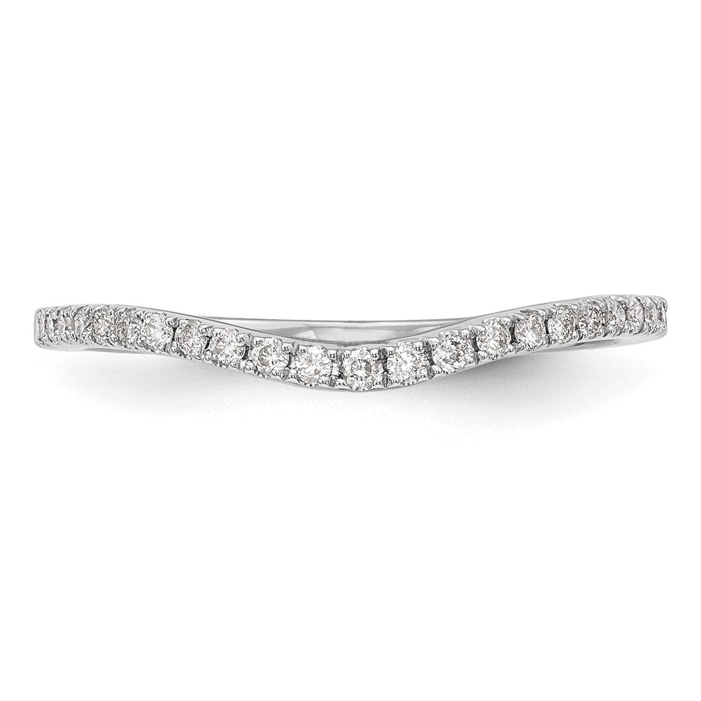 14K Weißgold Ehering mit echten Diamanten