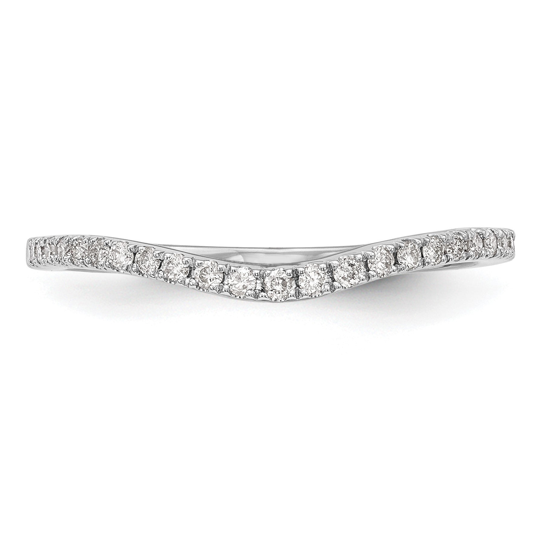 14K Weißgold Ehering mit echten Diamanten