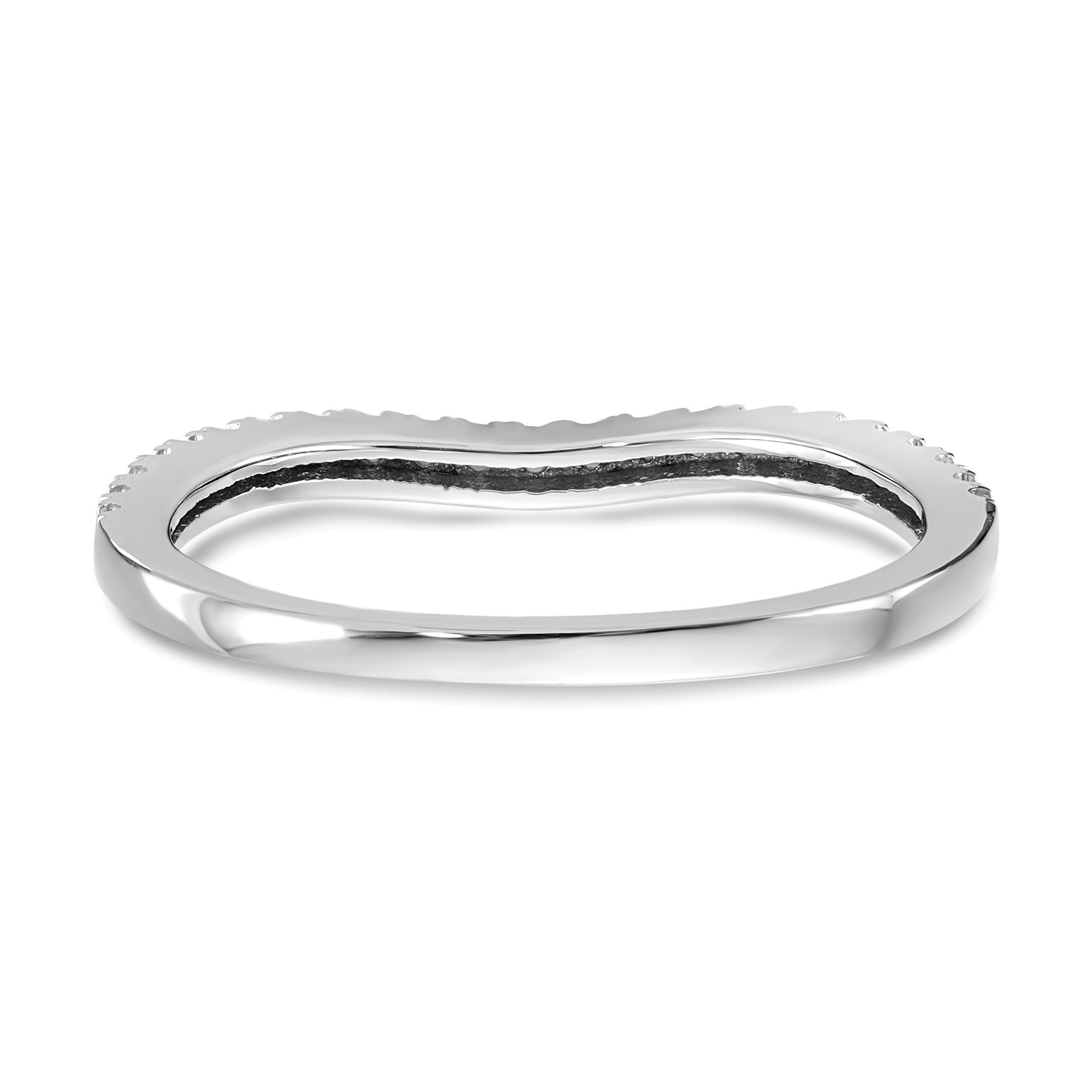 14K Weißgold Ehering mit echten Diamanten