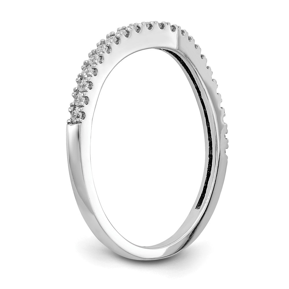 14K Weißgold Ehering mit echten Diamanten