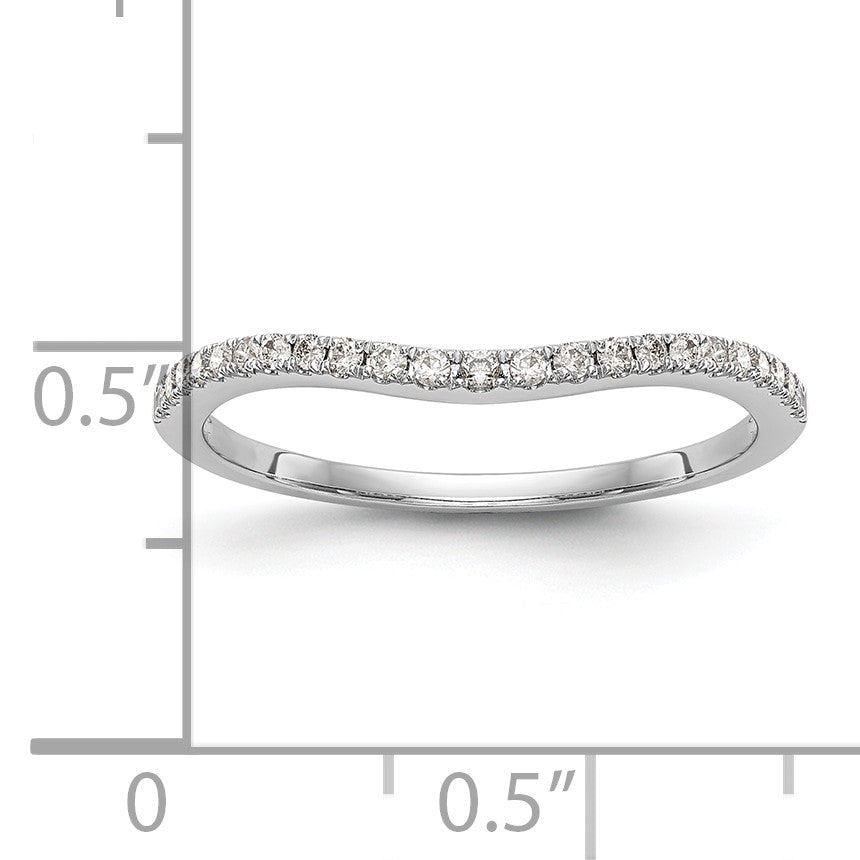14K Weißgold Ehering mit echten Diamanten