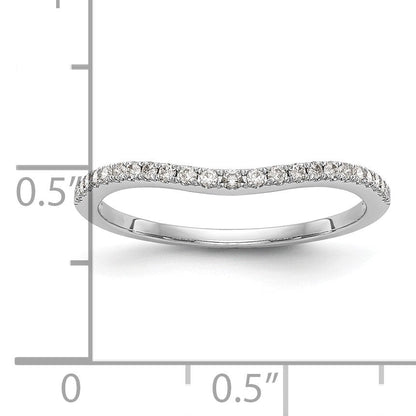 14K Weißgold Ehering mit echten Diamanten