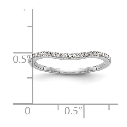 14K Weißgold Ehering mit echten Diamanten