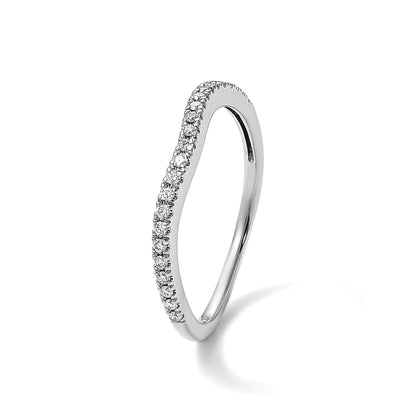 14K Weißgold Ehering mit echten Diamanten