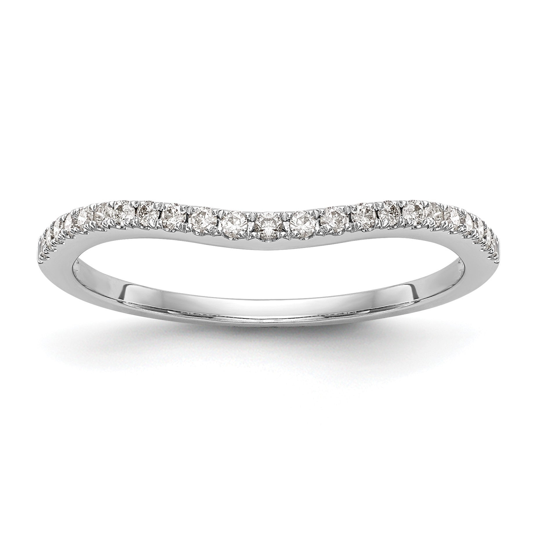 14K Weißgold Ehering mit echten Diamanten