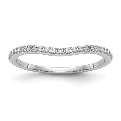 14K Weißgold Ehering mit echten Diamanten