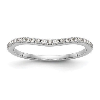 14K Weißgold Ehering mit echten Diamanten