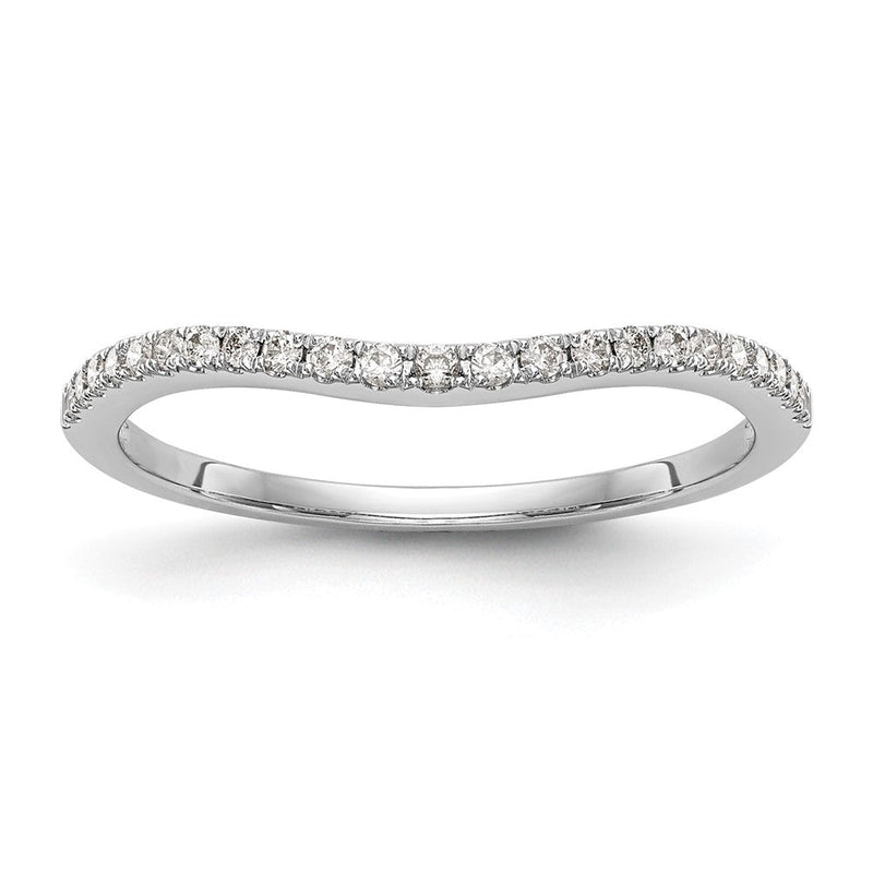 14K Weißgold Ehering mit echten Diamanten