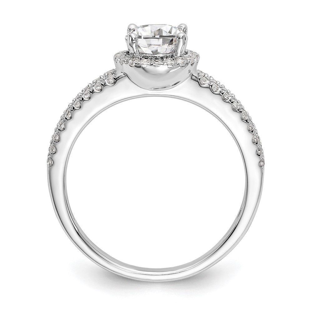 14K Weißgold Verlobungsring mit 0,33 ct. laborgezüchteten Diamanten VS/SI+ G+ und 0,75 ct. rundem Center-Semi-Mount