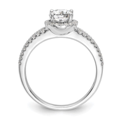 14K Weißgold Verlobungsring mit 0,33 ct. laborgezüchteten Diamanten VS/SI+ G+ und 0,75 ct. rundem Center-Semi-Mount