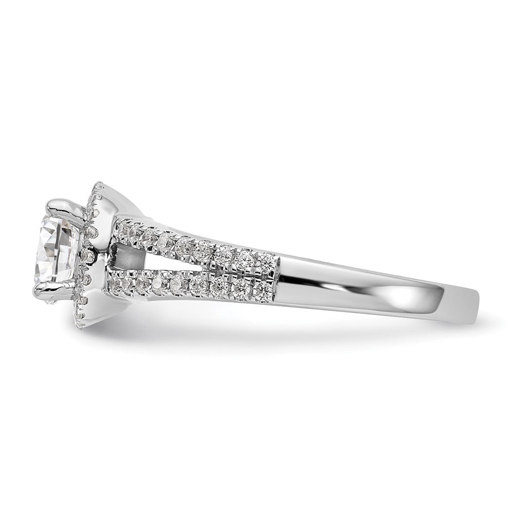 14K Weißgold Verlobungsring mit 0,33 ct. laborgezüchteten Diamanten VS/SI+ G+ und 0,75 ct. rundem Center-Semi-Mount