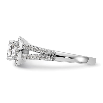 14K Weißgold Verlobungsring mit 0,33 ct. laborgezüchteten Diamanten VS/SI+ G+ und 0,75 ct. rundem Center-Semi-Mount