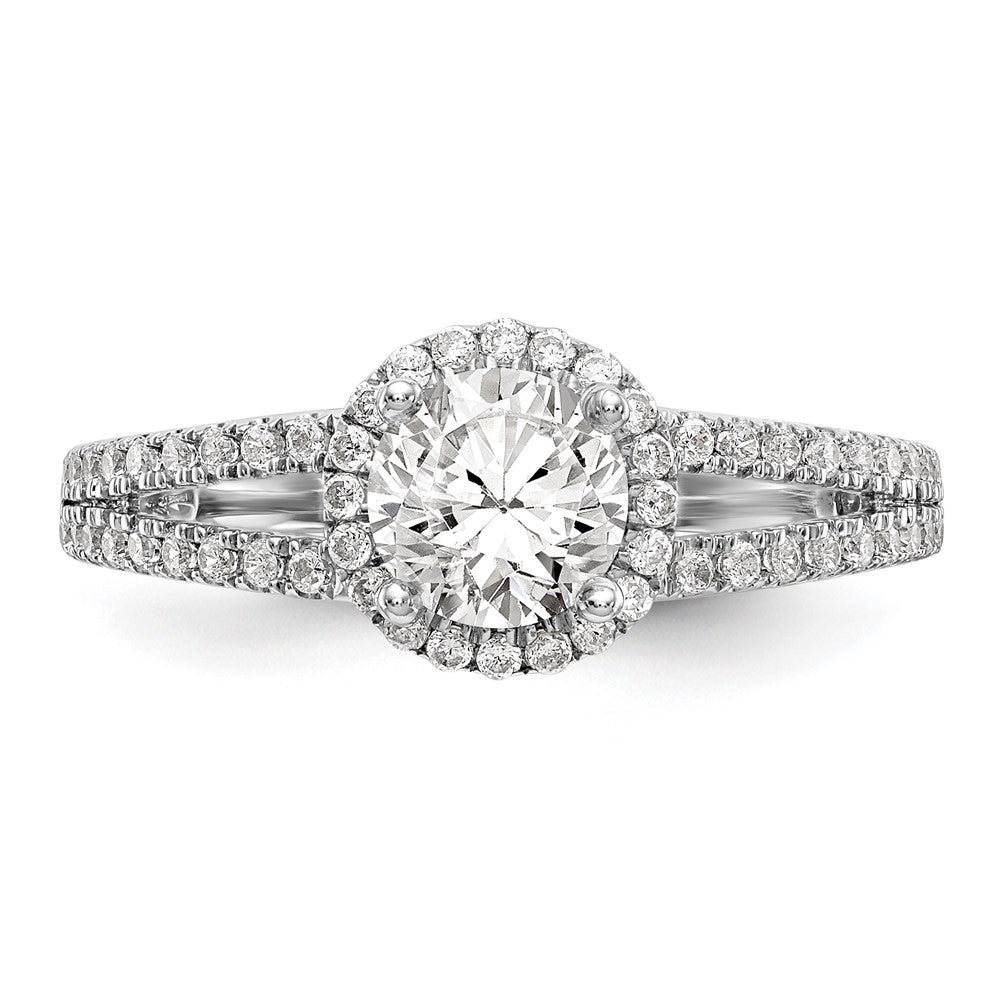 14K Weißgold Verlobungsring mit 0,33 ct. laborgezüchteten Diamanten VS/SI+ G+ und 0,75 ct. rundem Center-Semi-Mount