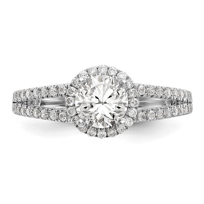 14K Weißgold Verlobungsring mit 0,33 ct. laborgezüchteten Diamanten VS/SI+ G+ und 0,75 ct. rundem Center-Semi-Mount