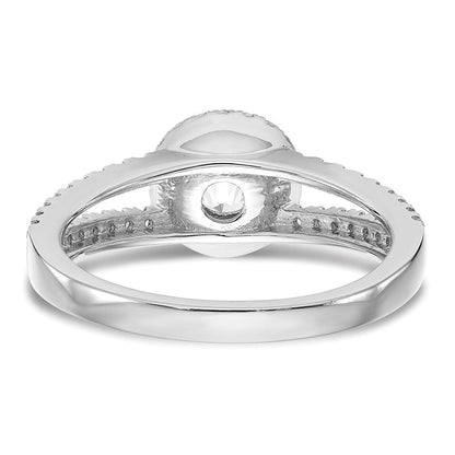 14K Weißgold Verlobungsring mit 0,33 ct. laborgezüchteten Diamanten VS/SI+ G+ und 0,75 ct. rundem Center-Semi-Mount