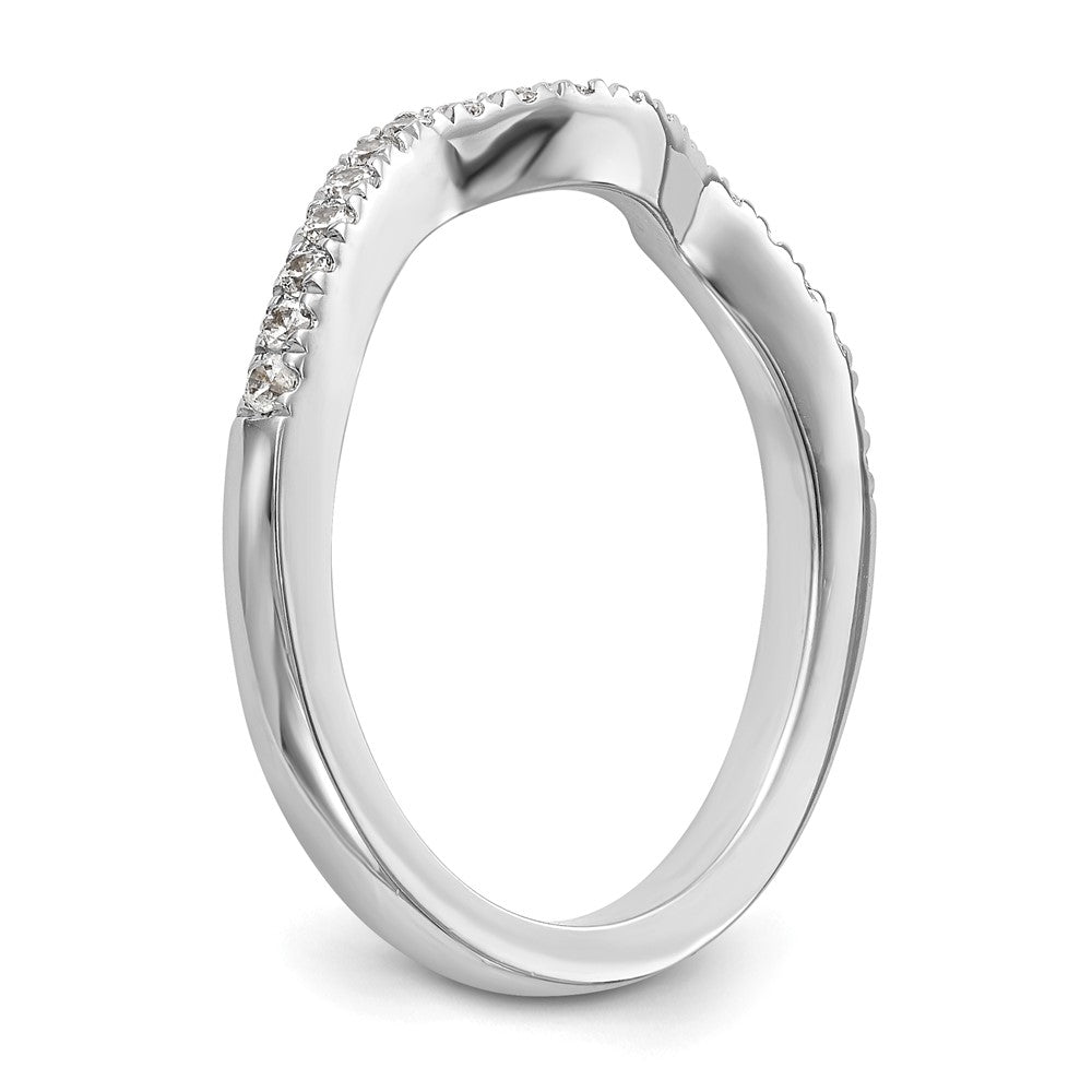 14K Weißgold Damen-Ehering mit natürlichen Diamanten, 0,22 ct